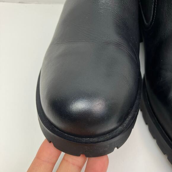 Cole Haan Sz 11 Stanton Waterproof Black Leather Chelsea Chunky Ankle Boots - Picture 8 of 16